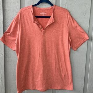 Hawker Rye XL TA Performance Short Sleeve Henley Shirt SPF 40 Recycled Orange